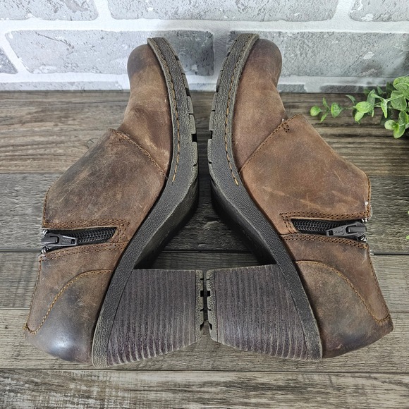 b.o.c Brown Leather Mary Jane Heels EU 41 Womens 9.5 Chunky Y2K 90s Shooties - Picture 5 of 9